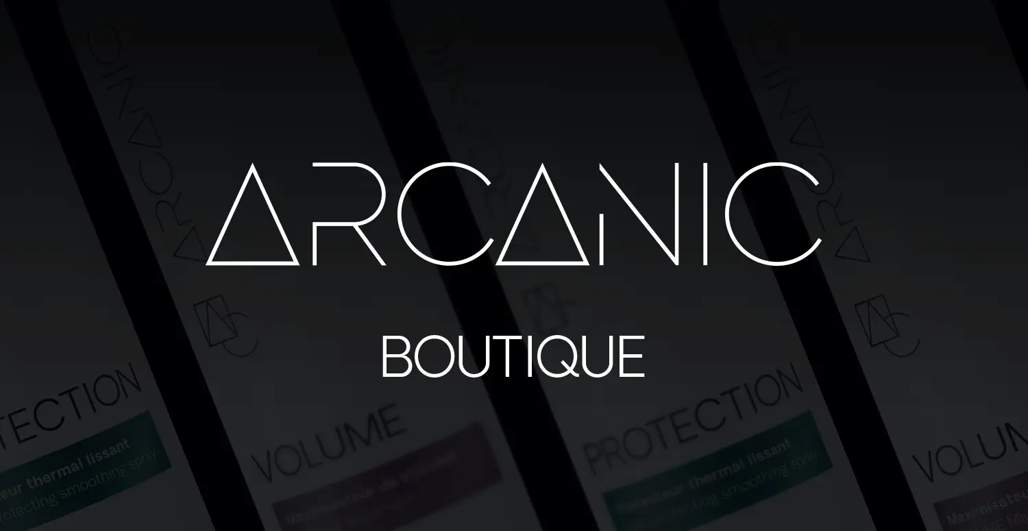 ARCANIC BOUTIQUE Products PROTECTION Heat Protecting Smoothing VOLUME Maximizer Hairstylist Hairstyle Hairdresser Cut Brush Style Design 250ml Spray SM logo fr
