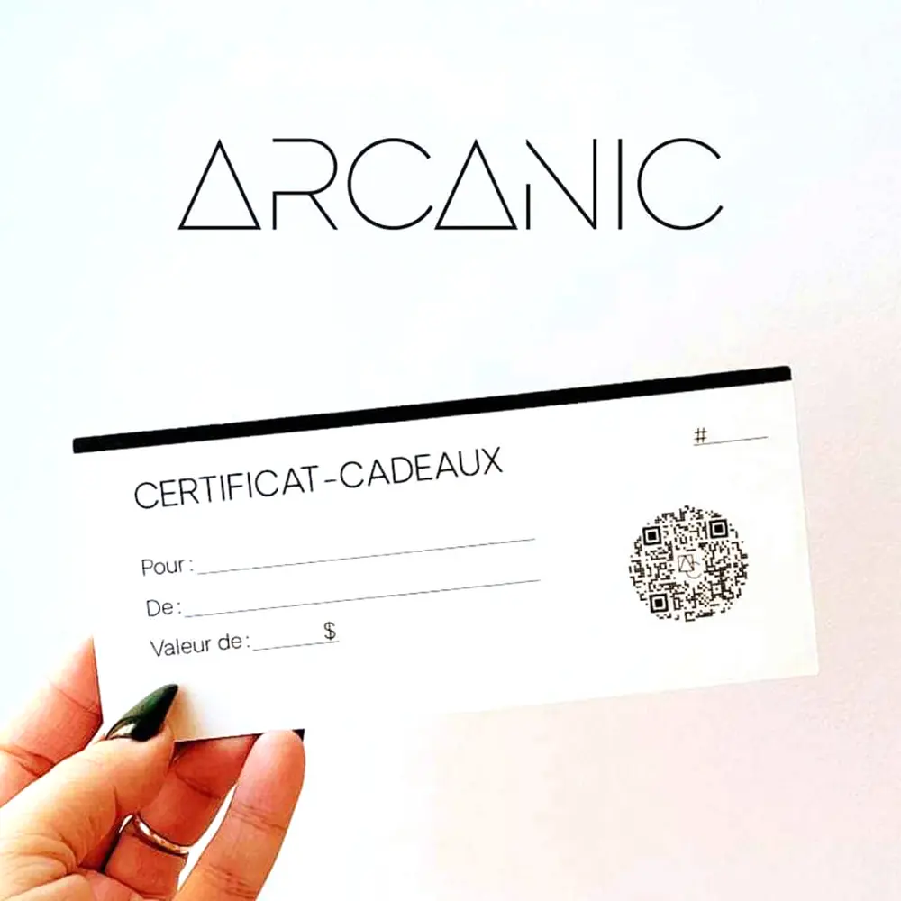 Certificat Cadeaux Arcanic boutique Hair dresser design coiffure outils coiffant